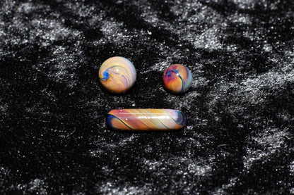 Encased Opal Glass Marble Set | 25mm Glass Marbles | Handblown Borosilicate Glass | Collectible Functional Glass