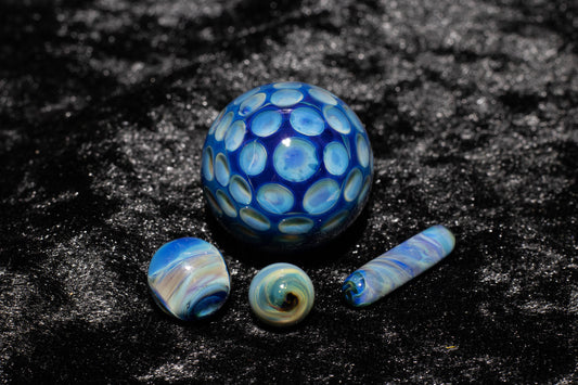 Honeycomb Glass Marble Set | 25mm Glass Marbles | Handblown Borosilicate Glass | Collectible Functional Glass
