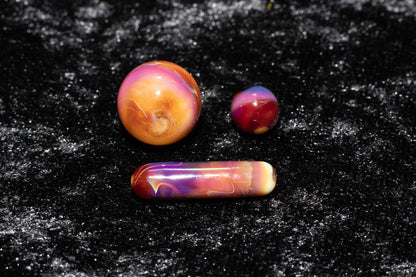 Matching Solid Color Marble Set | 25mm Glass Marbles | Handblown Borosilicate Glass | Collectible Functional Glass