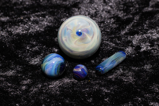 Matching Solid Color Marble Set | 25mm Glass Marbles | Handblown Borosilicate Glass | Collectible Functional Glass