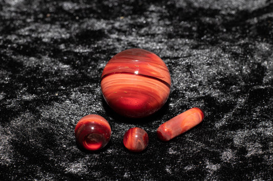 Matching Solid Color Marble Set | 25mm Glass Marbles | Handblown Borosilicate Glass | Collectible Functional Glass