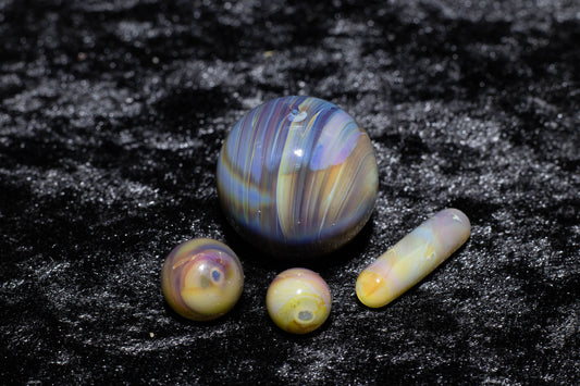 Matching Solid Color Marble Set | 25mm Glass Marbles | Handblown Borosilicate Glass | Collectible Functional Glass