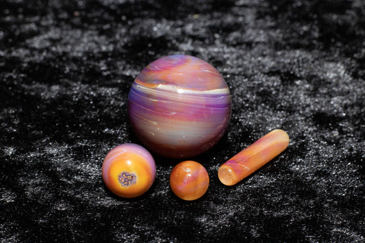 Matching Solid Color Marble Set | 25mm Glass Marbles | Handblown Borosilicate Glass | Collectible Functional Glass