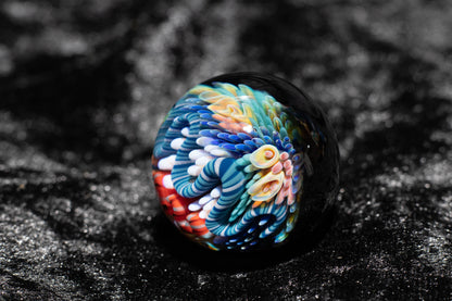 Large Coral Reef Display Marble | Glass Ocean Marble | Hider Marbles | Big Borosilicate Glass Marbles