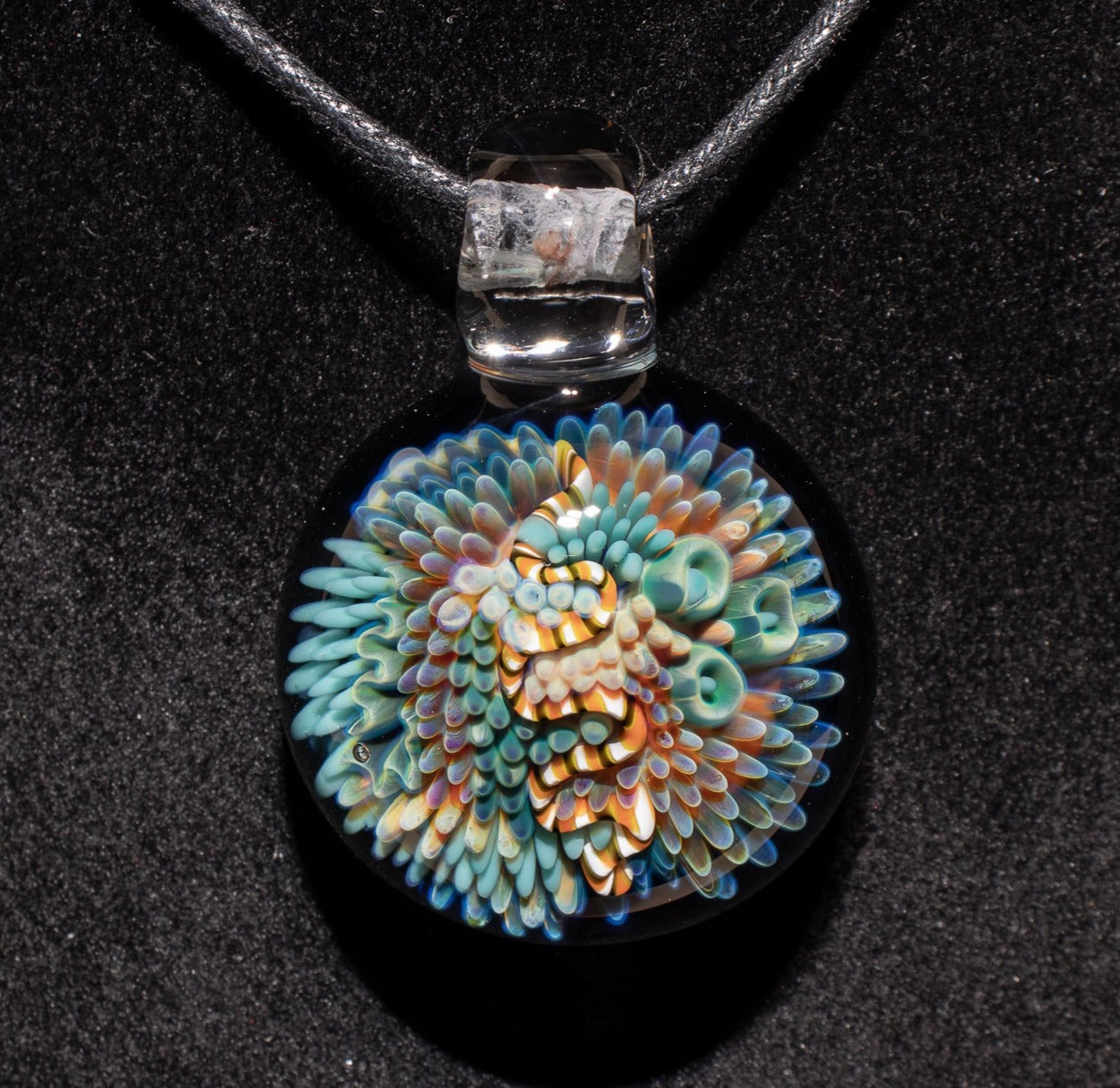 Coral Reef Pendant | Borosilicate Glass Ocean Jewelry | Beach Accessories | Sea Glass Necklace