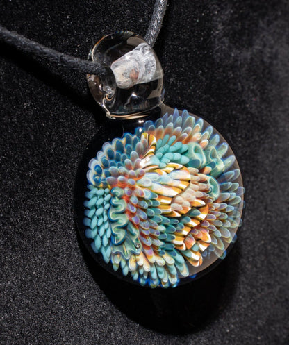 Coral Reef Pendant | Borosilicate Glass Ocean Jewelry | Beach Accessories | Sea Glass Necklace