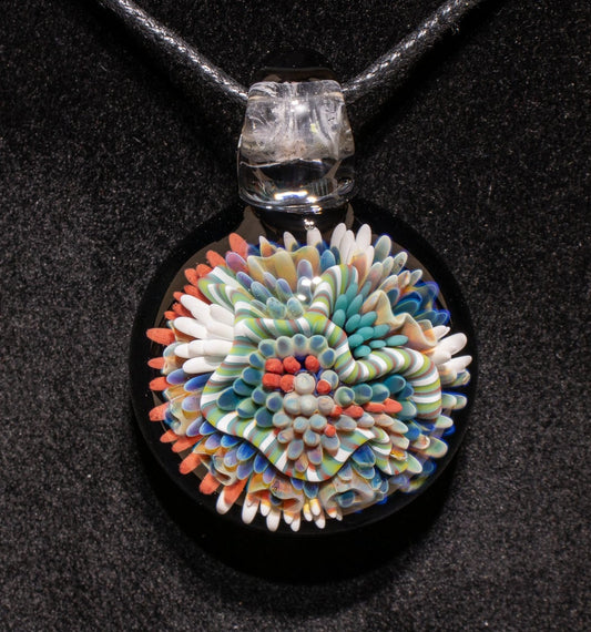 Coral Reef Pendant | Borosilicate Glass Ocean Jewelry | Beach Accessories | Sea Glass Necklace