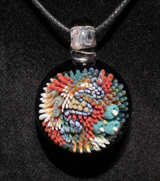Coral Reef Pendant | Borosilicate Glass Ocean Jewelry | Beach Accessories | Sea Glass Necklace
