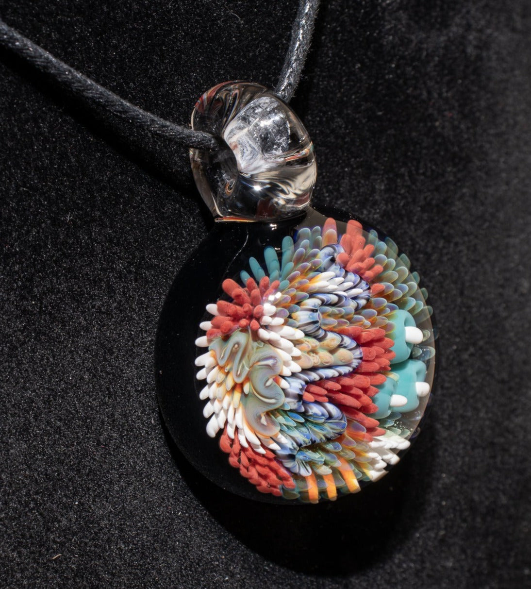 Coral Reef Pendant | Borosilicate Glass Ocean Jewelry | Beach Accessories | Sea Glass Necklace