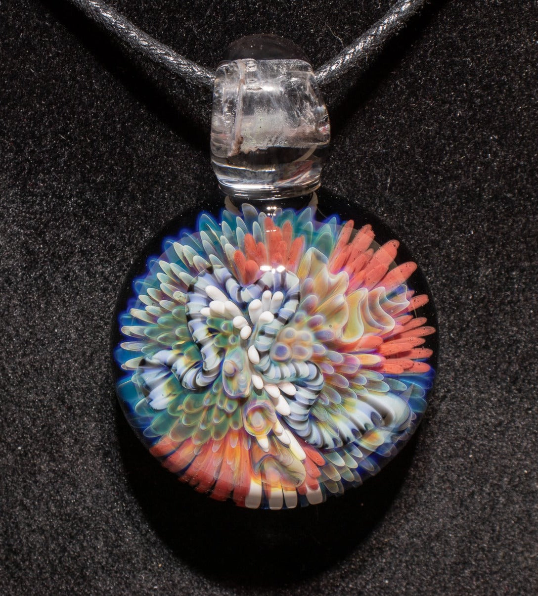 Coral Reef Pendant | Borosilicate Glass Ocean Jewelry | Beach Accessories | Sea Glass Necklace