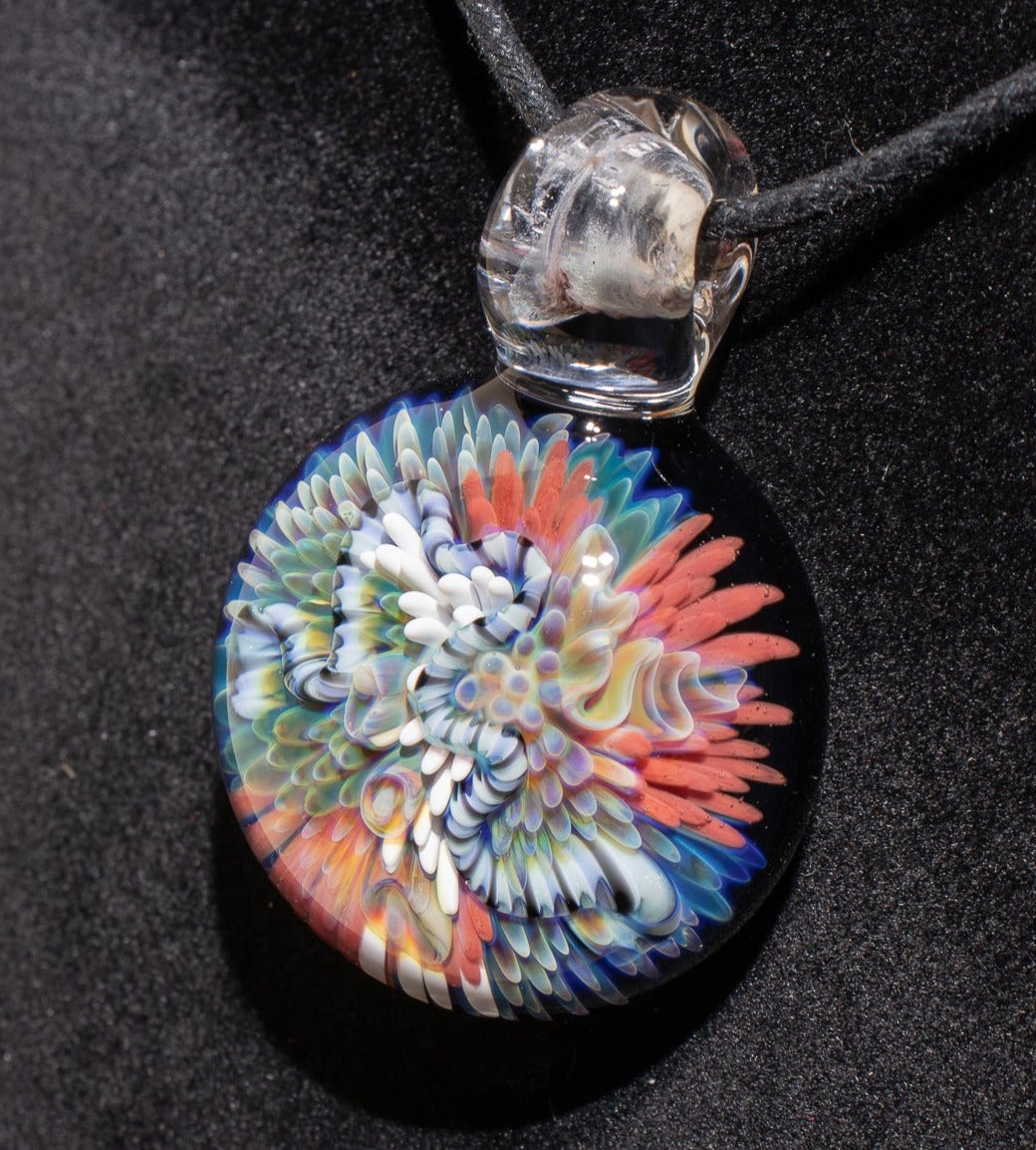 Coral Reef Pendant | Borosilicate Glass Ocean Jewelry | Beach Accessories | Sea Glass Necklace