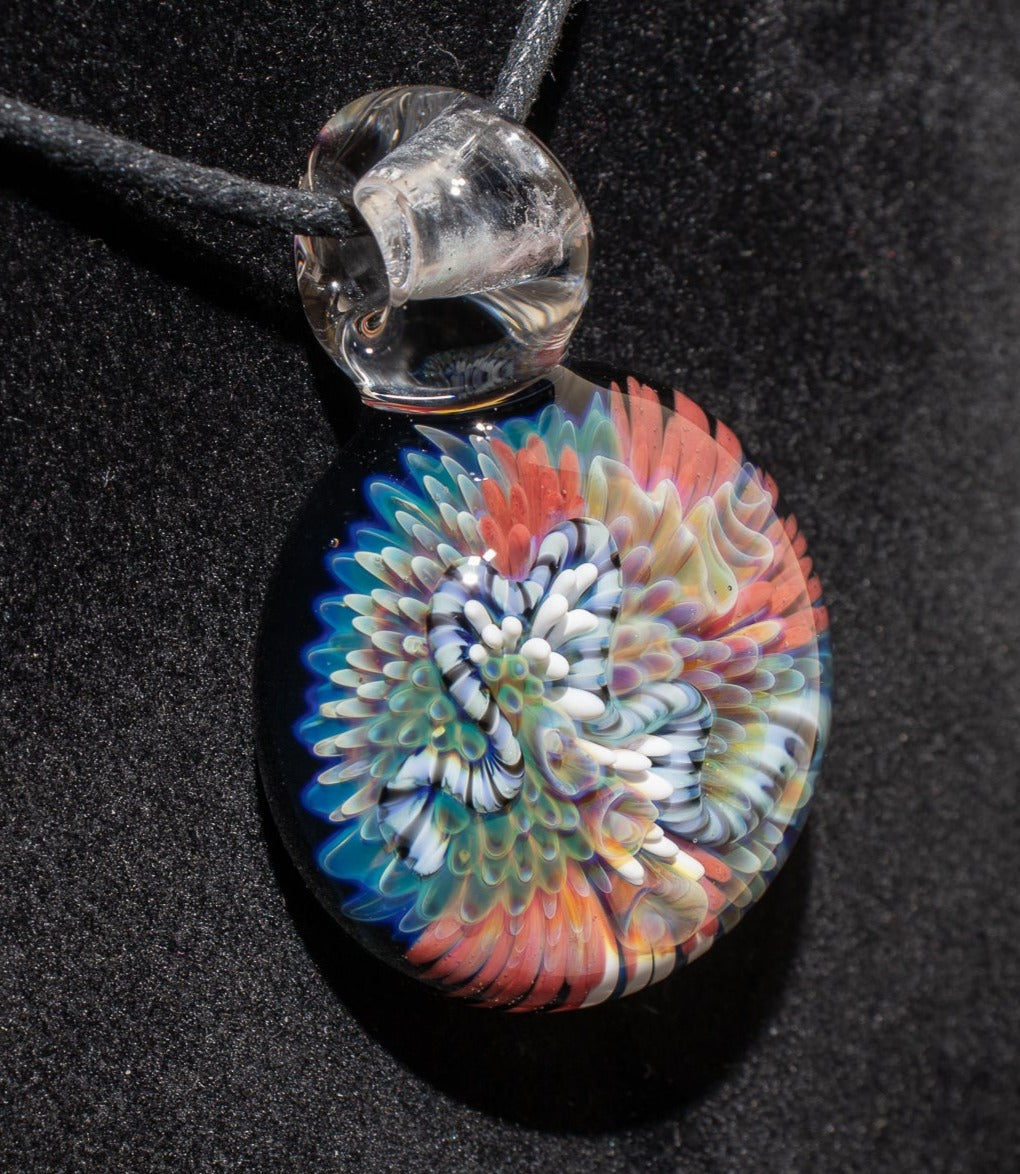 Coral Reef Pendant | Borosilicate Glass Ocean Jewelry | Beach Accessories | Sea Glass Necklace