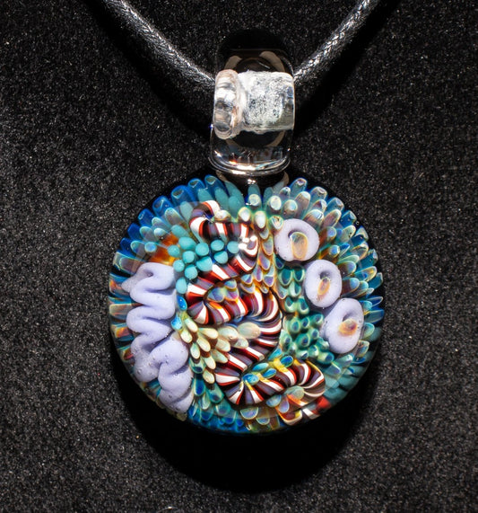 Coral Reef Pendant | Borosilicate Glass Ocean Jewelry | Beach Accessories | Sea Glass Necklace
