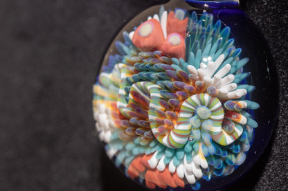 Coral Reef Pendant | Borosilicate Glass Ocean Jewelry | Beach Accessories | Sea Glass Necklace