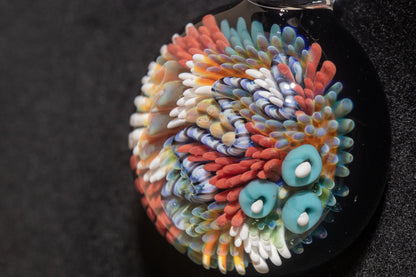 Coral Reef Pendant | Borosilicate Glass Ocean Jewelry | Beach Accessories | Sea Glass Necklace