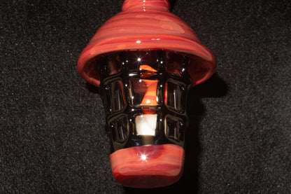 Ship Lantern Glass Pendant | Handmade Victorian Street Lamp | Glass Candle Necklace Old Antique style Jewelry | Sculpted Art Flame Pendants