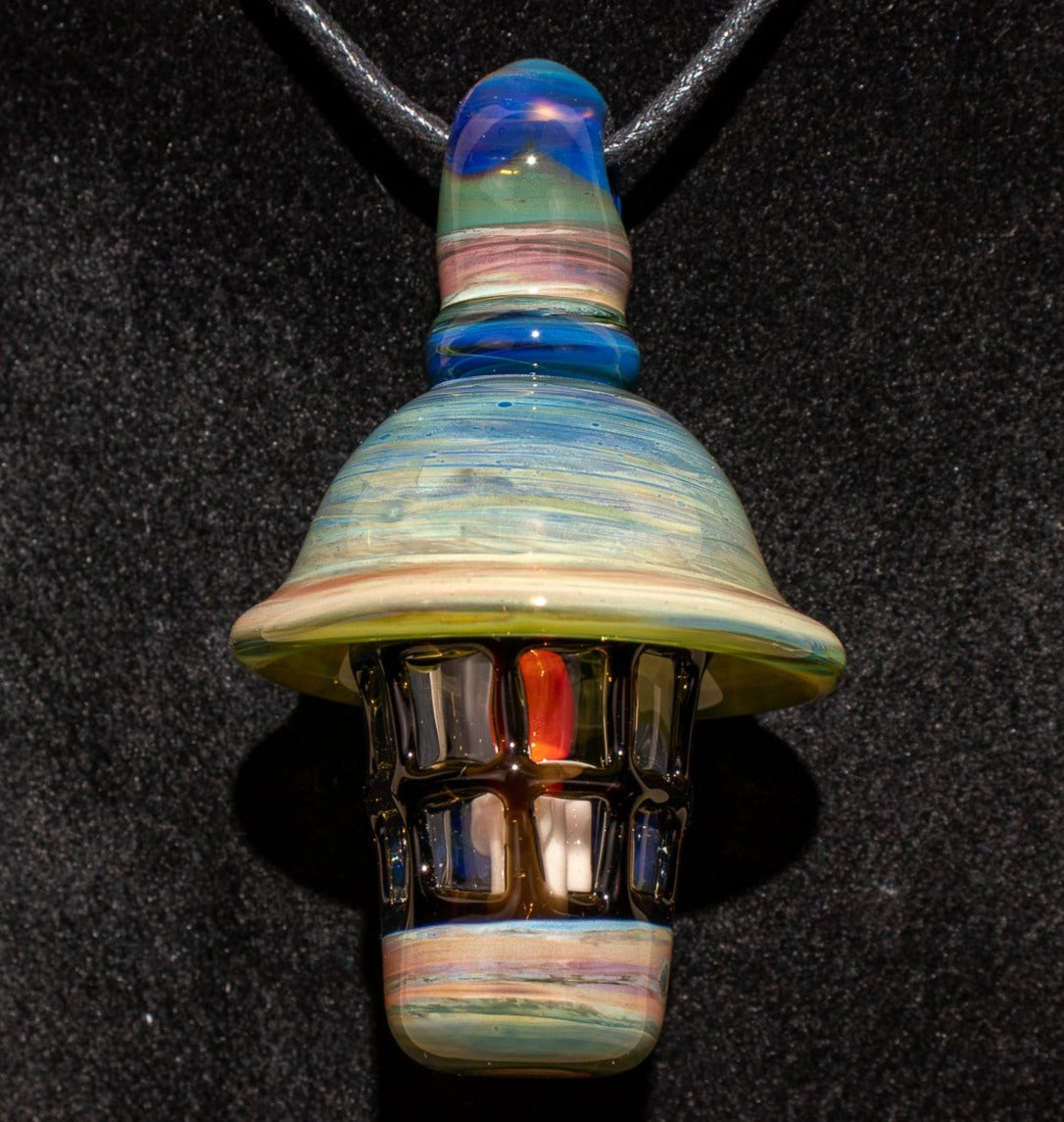 Ship Lantern Glass Pendant | Handmade Victorian Street Lamp | Glass Candle Necklace Old Antique style Jewelry | Sculpted Art Flame Pendants