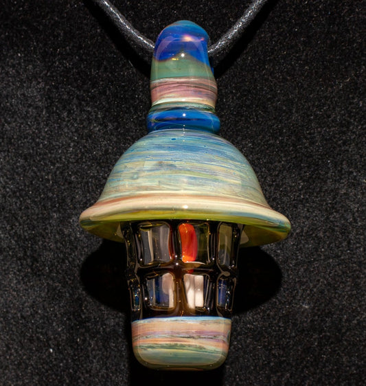 Ship Lantern Glass Pendant | Handmade Victorian Street Lamp | Glass Candle Necklace Old Antique style Jewelry | Sculpted Art Flame Pendants