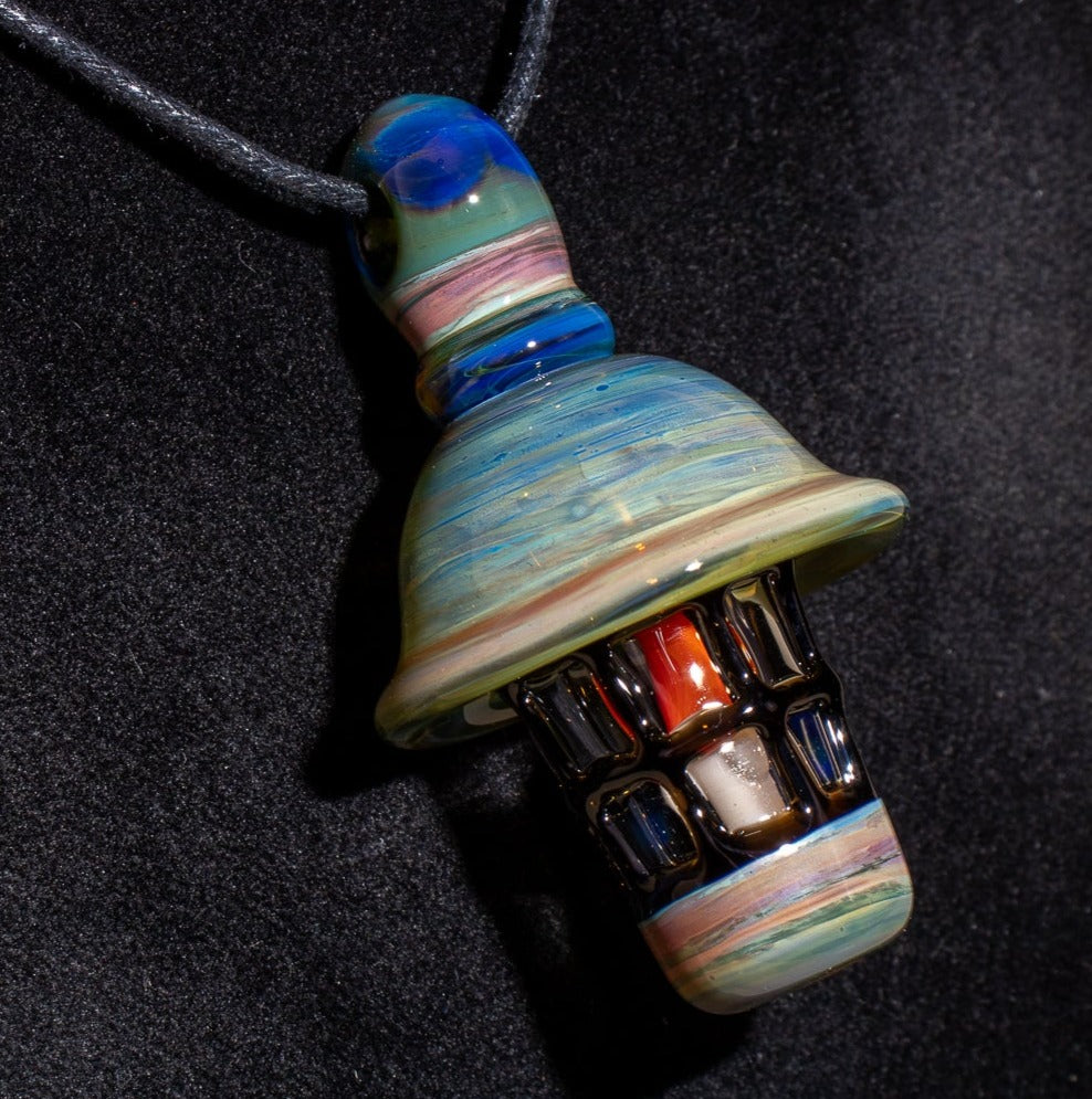 Ship Lantern Glass Pendant | Handmade Victorian Street Lamp | Glass Candle Necklace Old Antique style Jewelry | Sculpted Art Flame Pendants