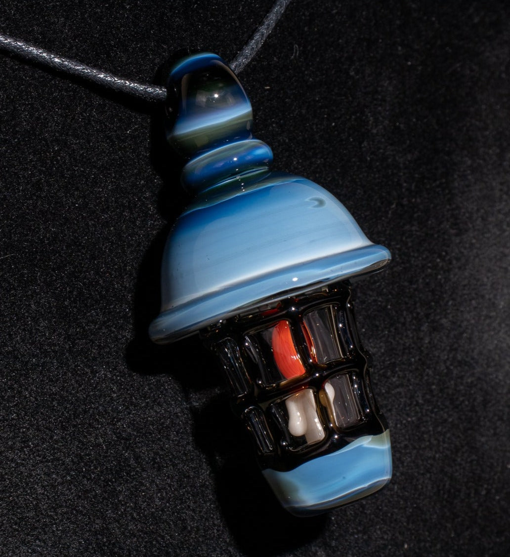 Ship Lantern Glass Pendant | Handmade Victorian Street Lamp | Glass Candle Necklace Old Antique style Jewelry | Sculpted Art Flame Pendants