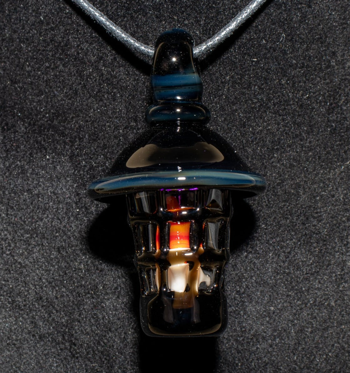 Ship Lantern Glass Pendant | Handmade Victorian Street Lamp | Glass Candle Necklace Old Antique style Jewelry | Sculpted Art Flame Pendants