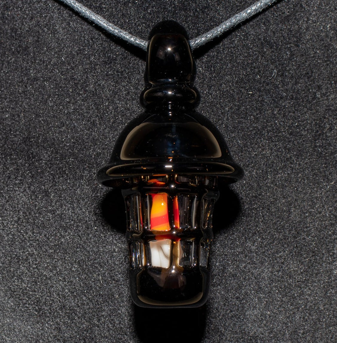 Ship Lantern Glass Pendant | Handmade Victorian Street Lamp | Glass Candle Necklace Old Antique style Jewelry | Sculpted Art Flame Pendants