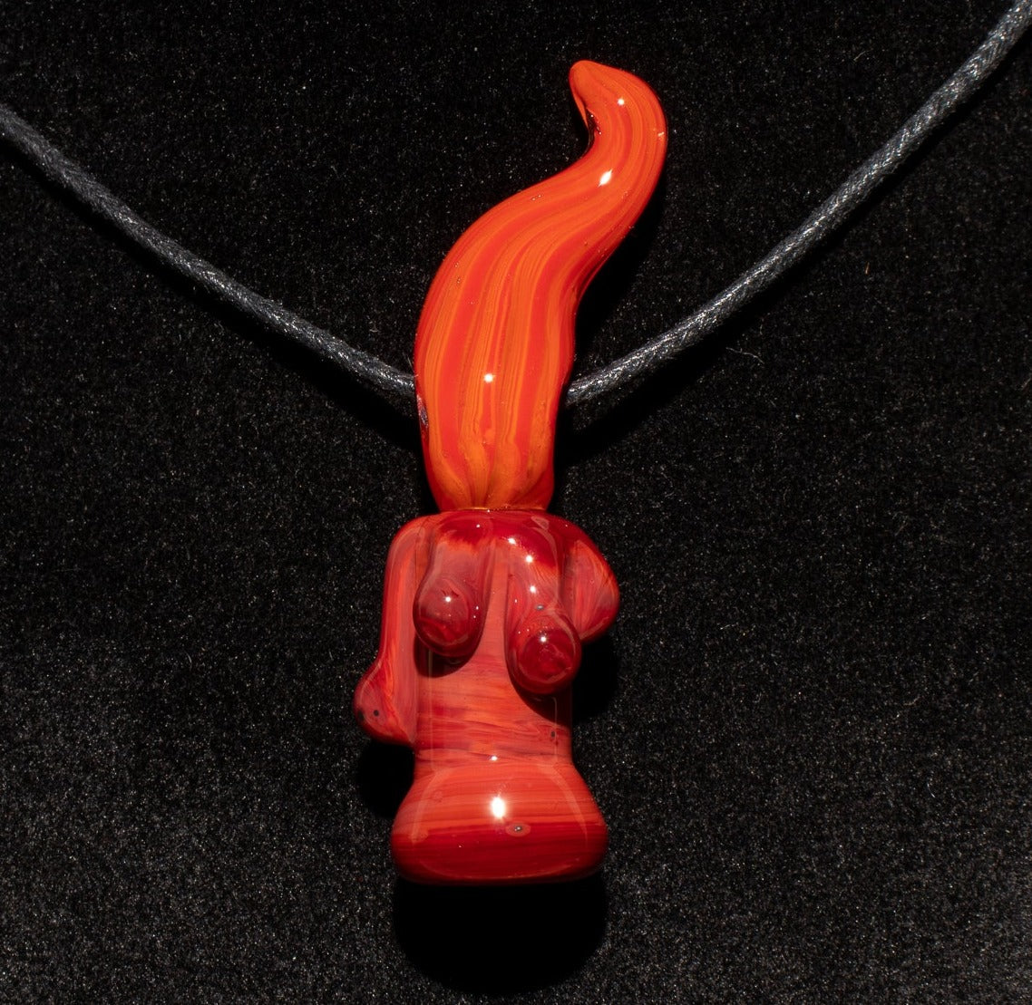 Candle Pendant | Sculpted Glass Flame Necklace | Everlasting Glass Fire Jewelry | Candle Jewelry | Glass Victorian Art | Gothic Necklace