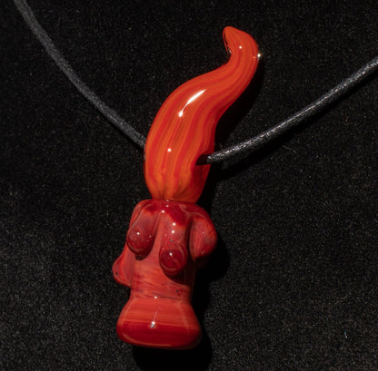 Candle Pendant | Sculpted Glass Flame Necklace | Everlasting Glass Fire Jewelry | Candle Jewelry | Glass Victorian Art | Gothic Necklace