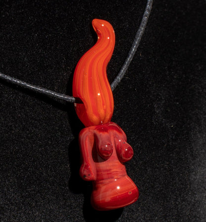 Candle Pendant | Sculpted Glass Flame Necklace | Everlasting Glass Fire Jewelry | Candle Jewelry | Glass Victorian Art | Gothic Necklace