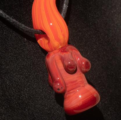 Candle Pendant | Sculpted Glass Flame Necklace | Everlasting Glass Fire Jewelry | Candle Jewelry | Glass Victorian Art | Gothic Necklace