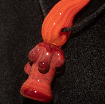 Candle Pendant | Sculpted Glass Flame Necklace | Everlasting Glass Fire Jewelry | Candle Jewelry | Glass Victorian Art | Gothic Necklace