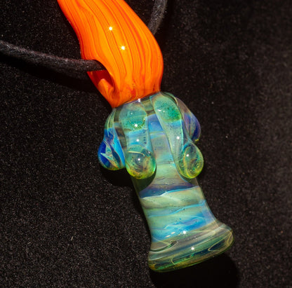 Candle Pendant | Sculpted Glass Flame Necklace | Everlasting Glass Fire Jewelry | Candle Jewelry | Glass Victorian Art | Gothic Necklace