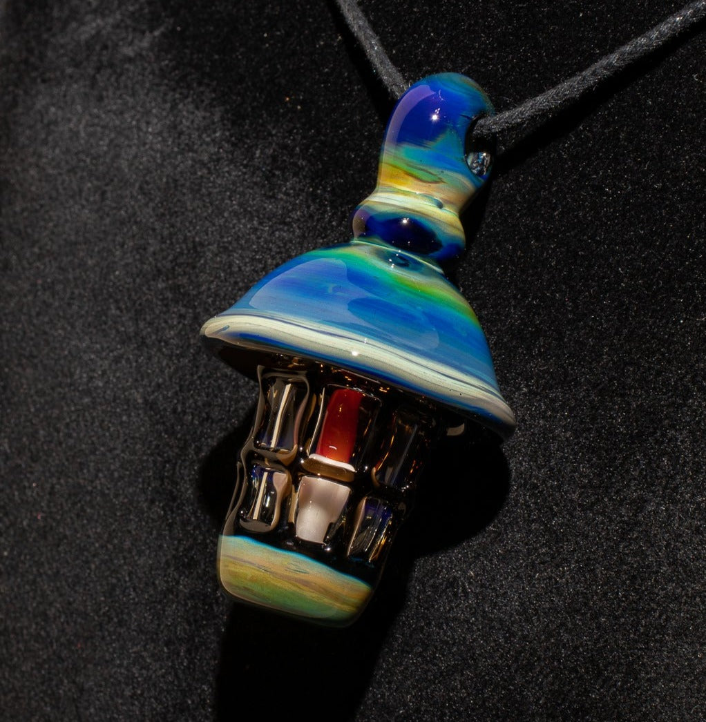 Ship Lantern Glass Pendant | Handmade Victorian Street Lamp | Glass Candle Necklace Old Antique style Jewelry | Sculpted Art Flame Pendants