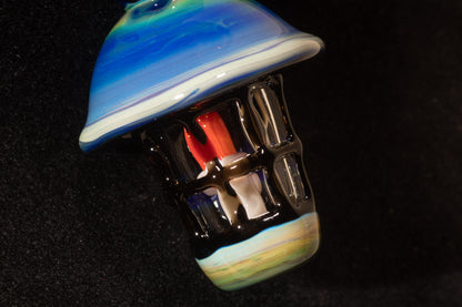 Ship Lantern Glass Pendant | Handmade Victorian Street Lamp | Glass Candle Necklace Old Antique style Jewelry | Sculpted Art Flame Pendants