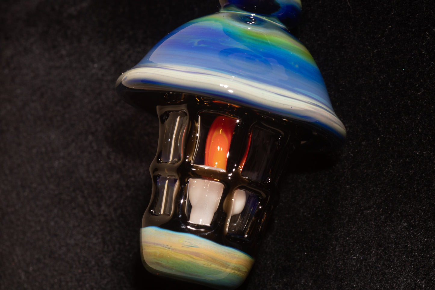 Ship Lantern Glass Pendant | Handmade Victorian Street Lamp | Glass Candle Necklace Old Antique style Jewelry | Sculpted Art Flame Pendants