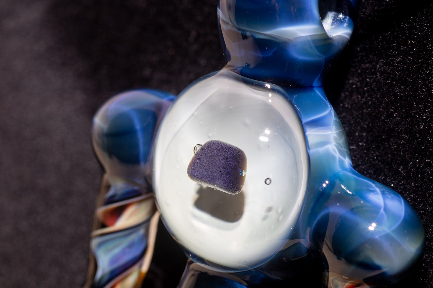 Ankh Eye Of Horus | Sculpted Glass Pendant with Encased Opal | Borosilicate Glass Necklace | Glass Charm Jewelry | Sparkle Necklace |