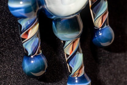 Ankh Eye Of Horus | Sculpted Glass Pendant with Encased Opal | Borosilicate Glass Necklace | Glass Charm Jewelry | Sparkle Necklace |