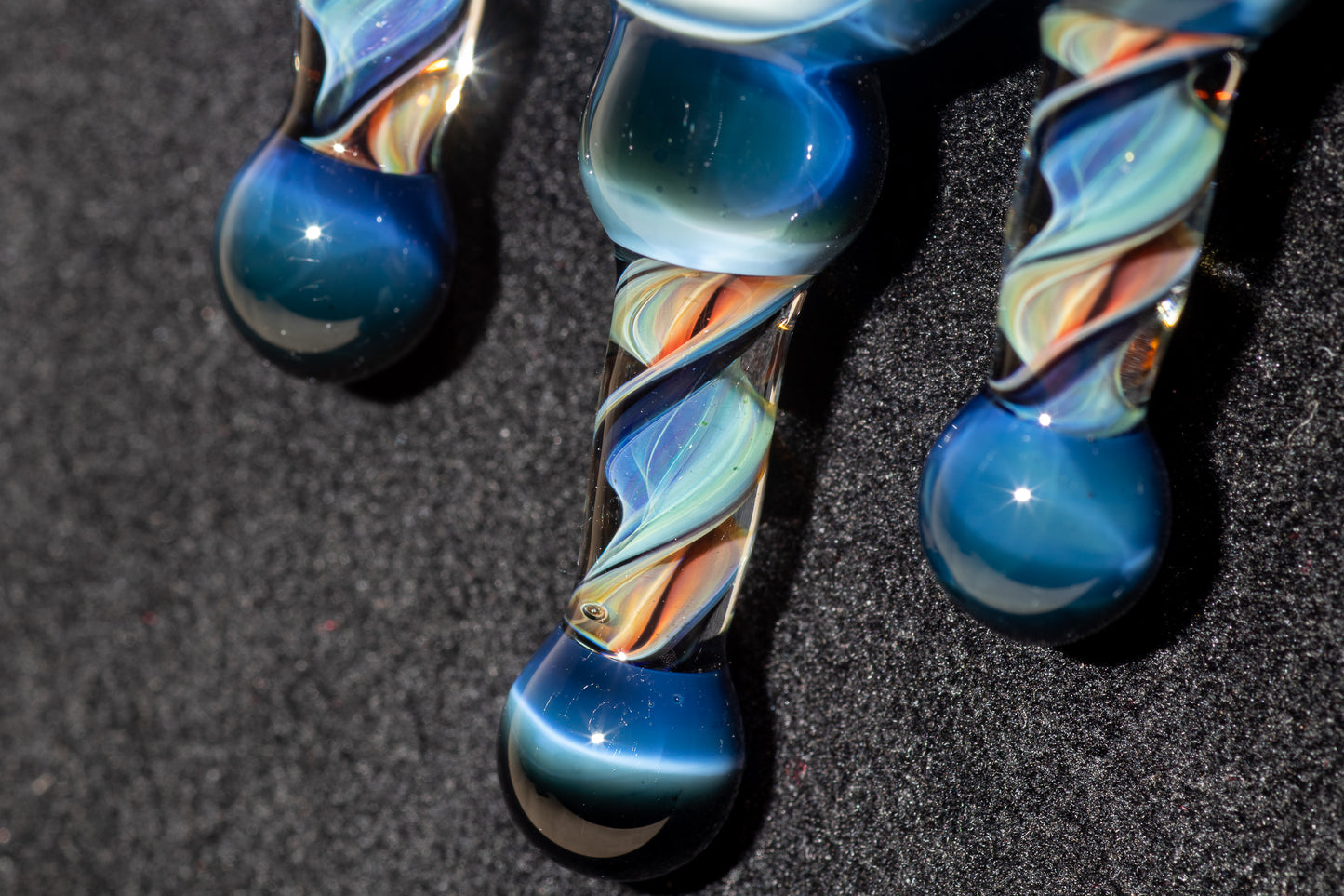 Ankh Eye Of Horus | Sculpted Glass Pendant with Encased Opal | Borosilicate Glass Necklace | Glass Charm Jewelry | Sparkle Necklace |