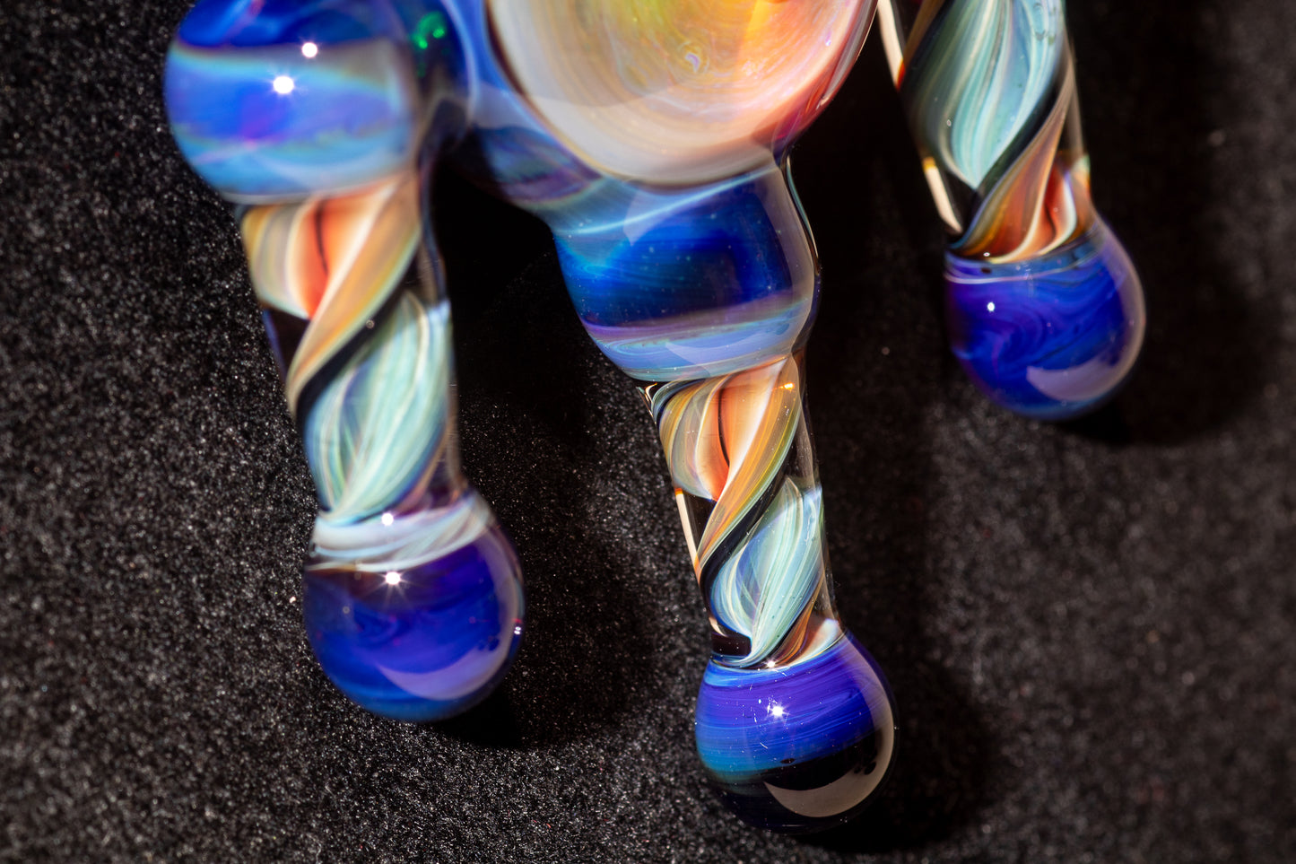 Ankh Eye Of Horus | Sculpted Glass Pendant with Encased Opal | Borosilicate Glass Necklace | Glass Charm Jewelry | Sparkle Necklace |