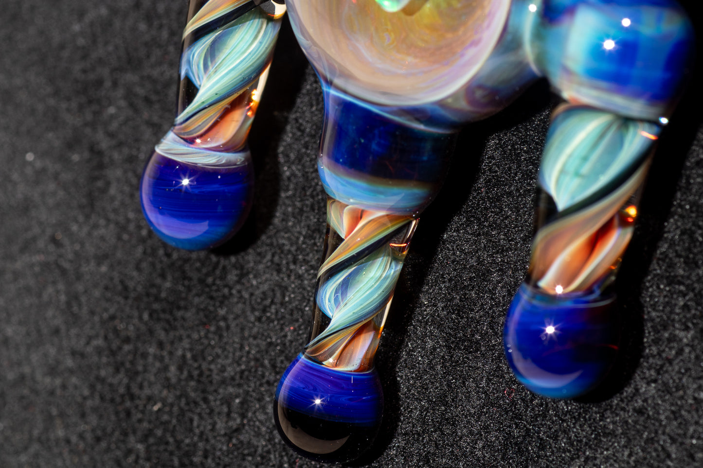 Ankh Eye Of Horus | Sculpted Glass Pendant with Encased Opal | Borosilicate Glass Necklace | Glass Charm Jewelry | Sparkle Necklace |