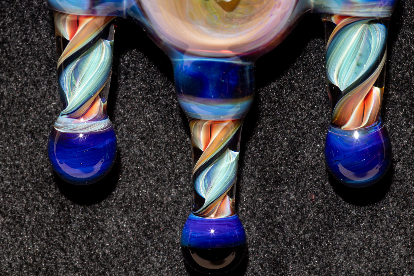 Ankh Eye Of Horus | Sculpted Glass Pendant with Encased Opal | Borosilicate Glass Necklace | Glass Charm Jewelry | Sparkle Necklace |