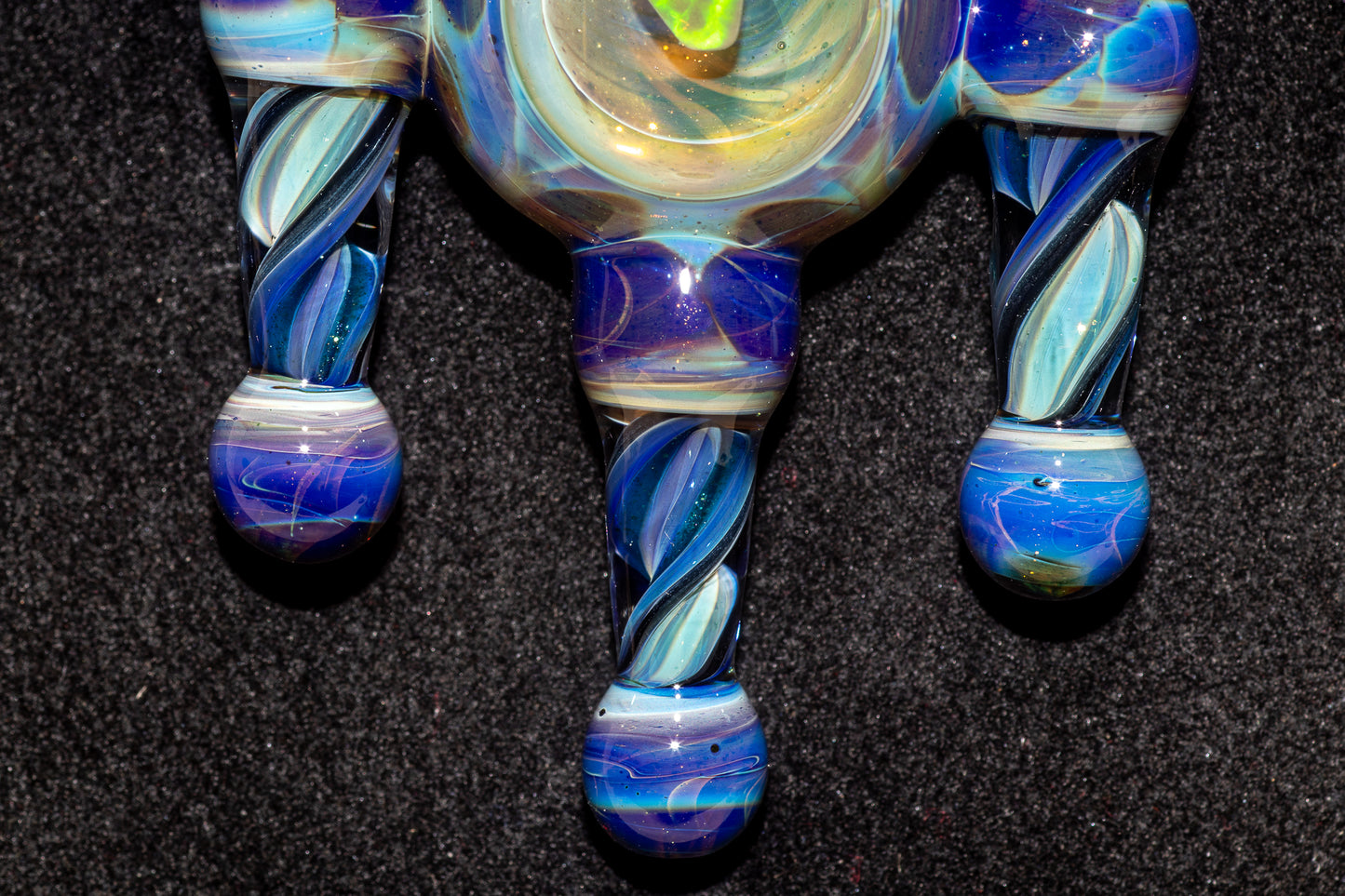 Ankh Eye Of Horus | Sculpted Glass Pendant with Encased Opal | Borosilicate Glass Necklace | Glass Charm Jewelry | Sparkle Necklace |