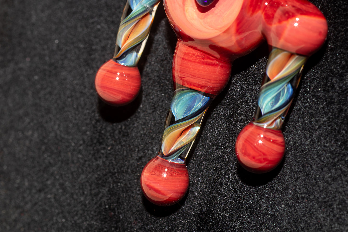 Ankh Eye Of Horus | Sculpted Glass Pendant with Encased Opal | Borosilicate Glass Necklace | Glass Charm Jewelry | Sparkle Necklace |