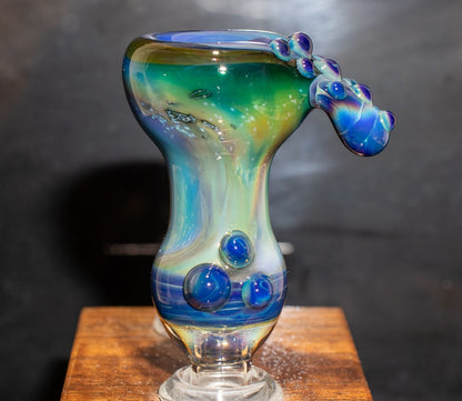 14mm Glass Slide | Silver & Gold Fumed Galaxy | Heady Colored Functional Glass Slide