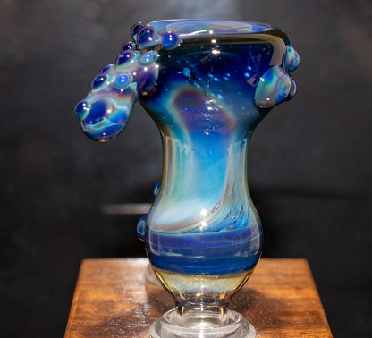 14mm Glass Slide | Silver & Gold Fumed Galaxy | Heady Colored Functional Glass Slide