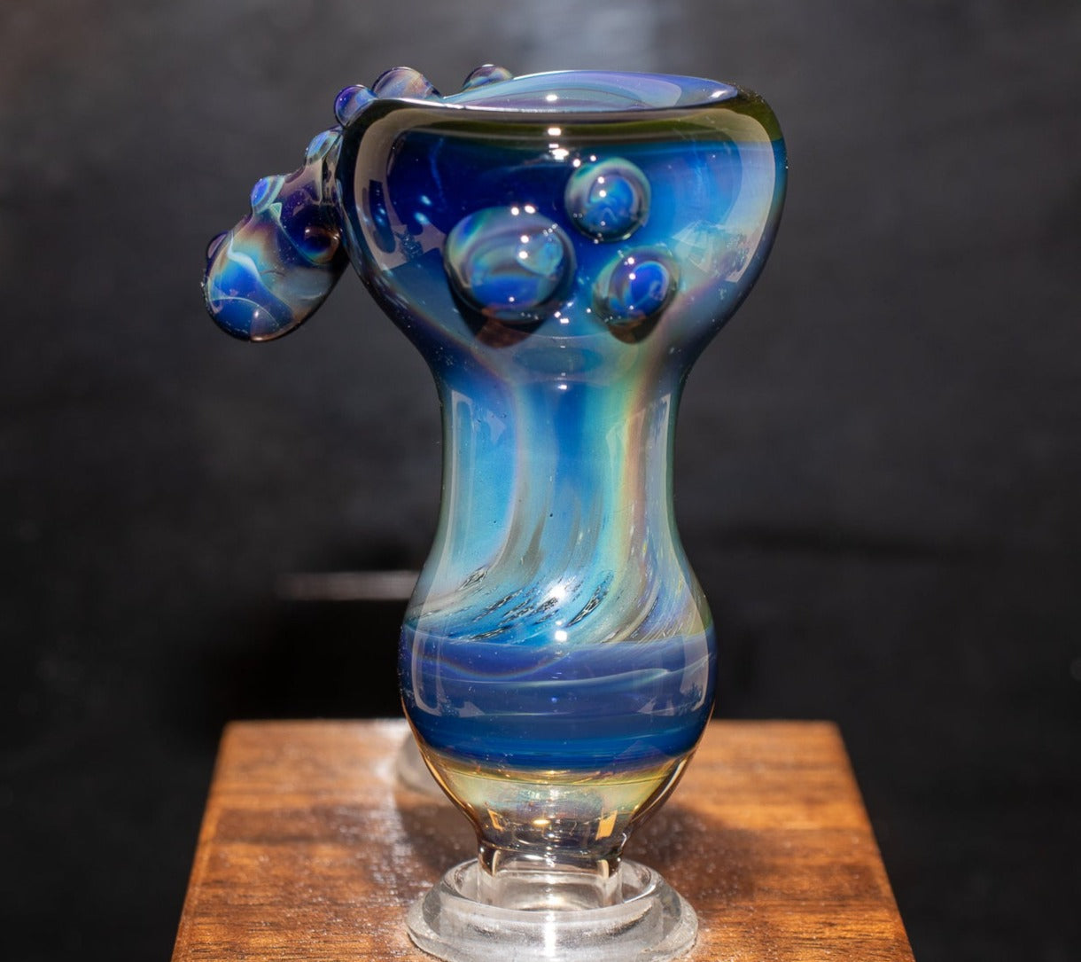 14mm Glass Slide | Silver & Gold Fumed Galaxy | Heady Colored Functional Glass Slide