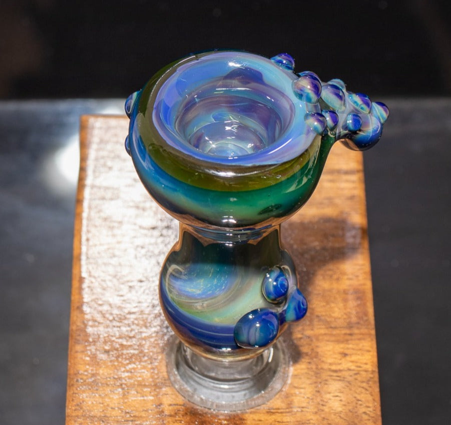 14mm Glass Slide | Silver & Gold Fumed Galaxy | Heady Colored Functional Glass Slide