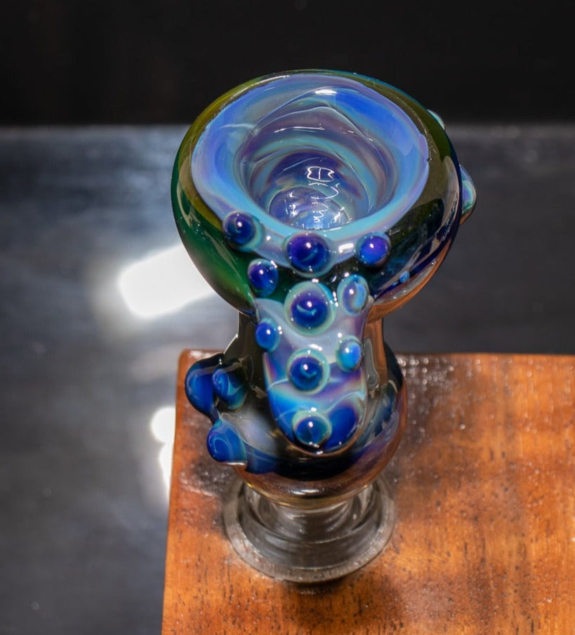 14mm Glass Slide | Silver & Gold Fumed Galaxy | Heady Colored Functional Glass Slide