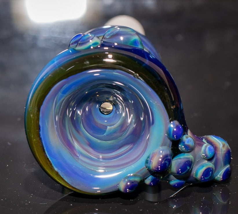 14mm Glass Slide | Silver & Gold Fumed Galaxy | Heady Colored Functional Glass Slide