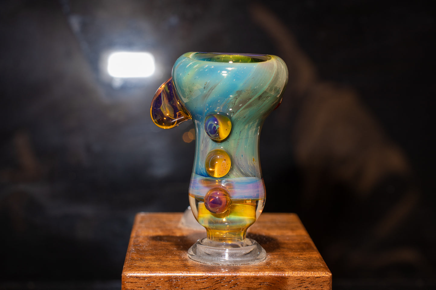 14mm Glass Slide | Silver & Gold Fumed Galaxy | Heady Colored Functional Glass Slide